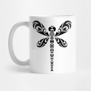 Dragonfly Black Tribal Tattoo Style Art Mug